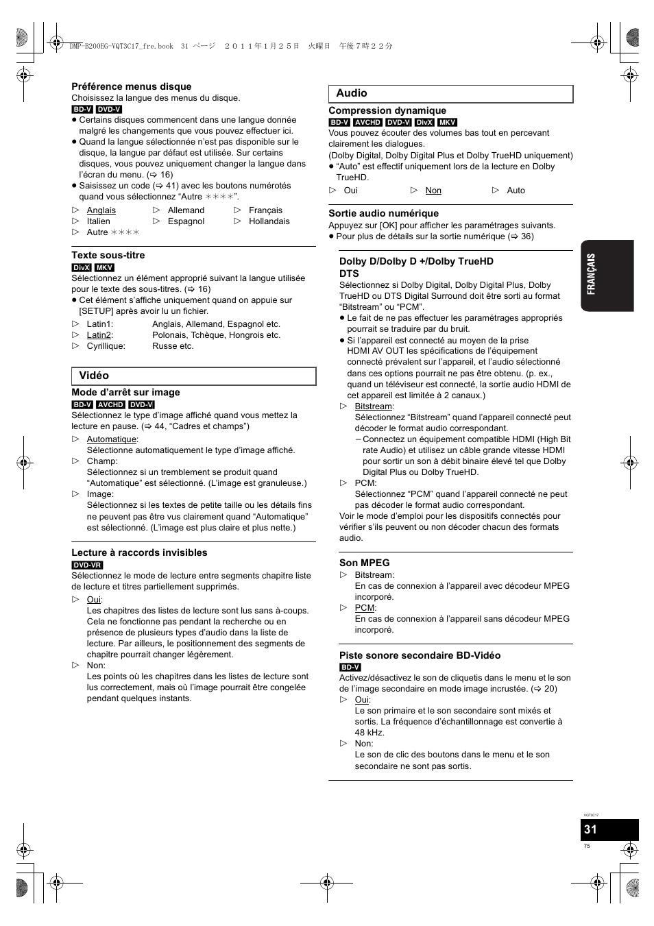 Panasonic DMPB200EG User Manual | Page 75 / 196