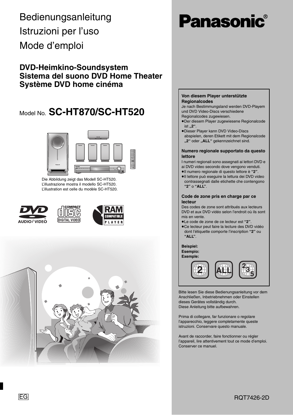 Panasonic SCHT520 User Manual | 104 pages