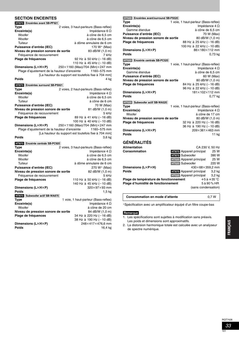 Panasonic SCHT520 User Manual | Page 101 / 104