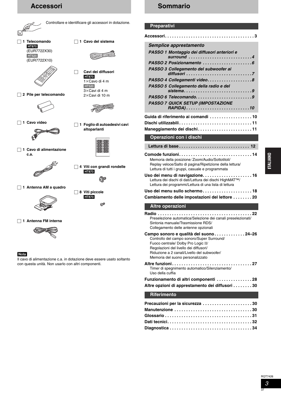 Panasonic SCHT520 User Manual | Page 37 / 104