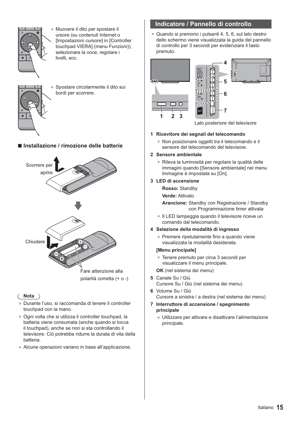 Indicatore / pannello di controllo | Panasonic TX39ASN658 User Manual | Page 55 / 80