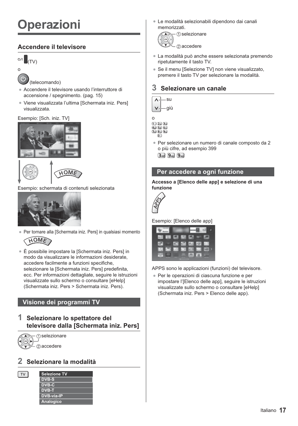 Operazioni | Panasonic TX39ASN658 User Manual | Page 57 / 80