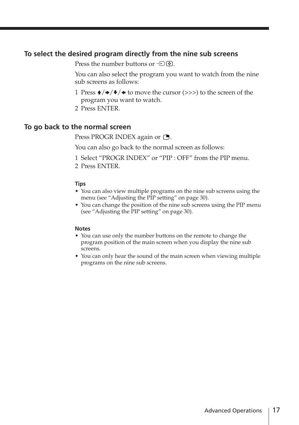 Sony KV-EF29M61 User Manual | Page 17 / 42