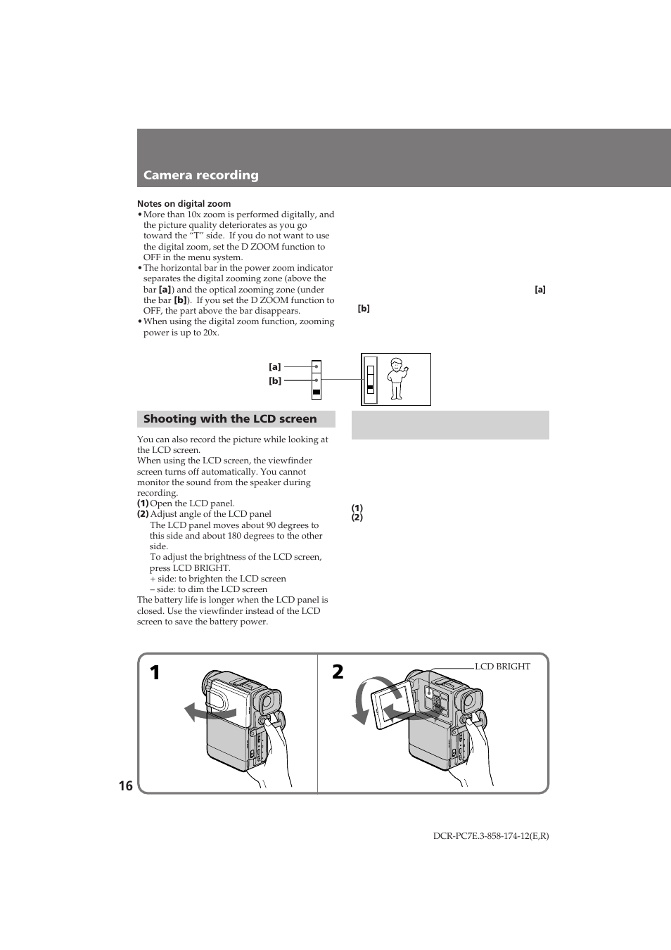 Camera recording б‡флт¸ т фупу˘¸˛ ‚л‰вун‡пв | Sony DCR-PC7E User Manual | Page 16 / 92