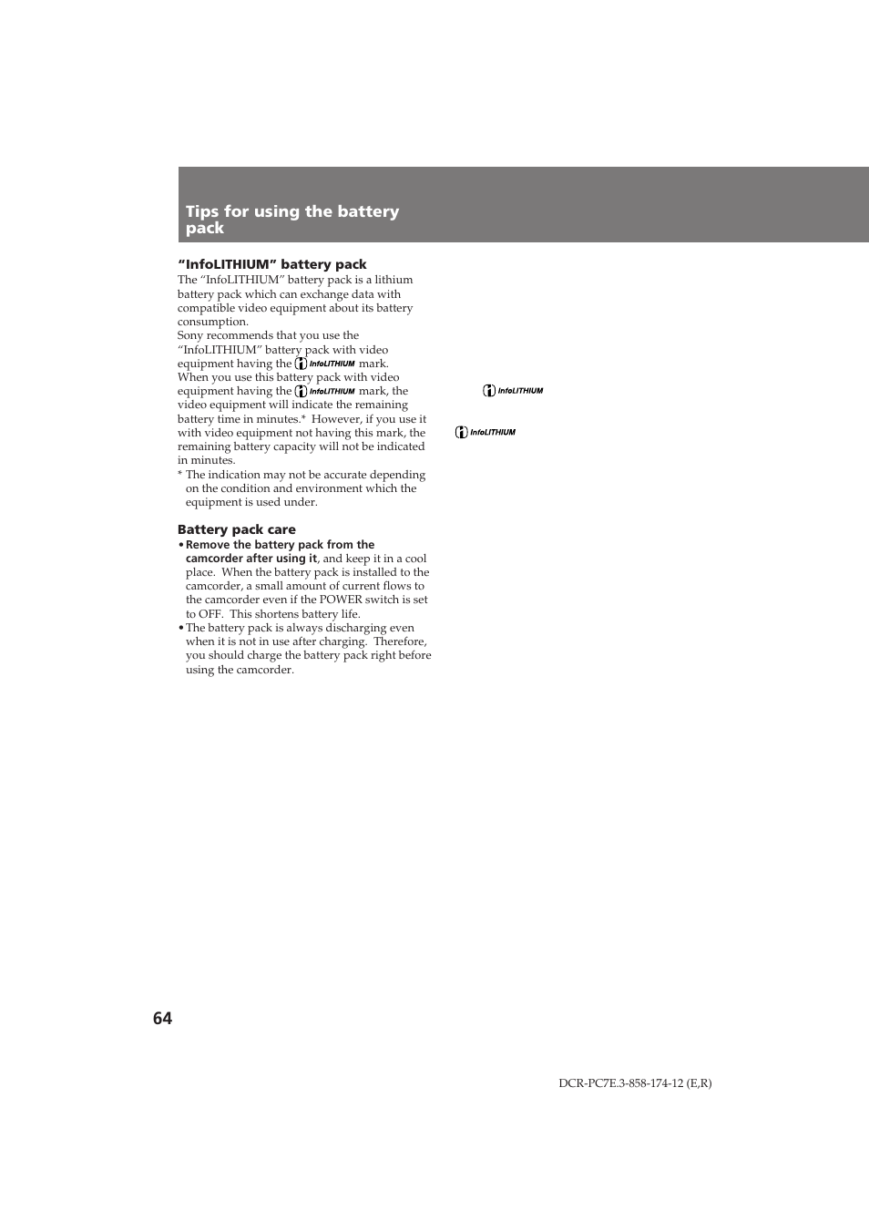 Sony DCR-PC7E User Manual | Page 64 / 92