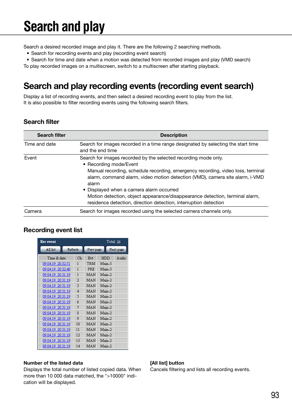 Search and play | Panasonic 616 User Manual | Page 93 / 133