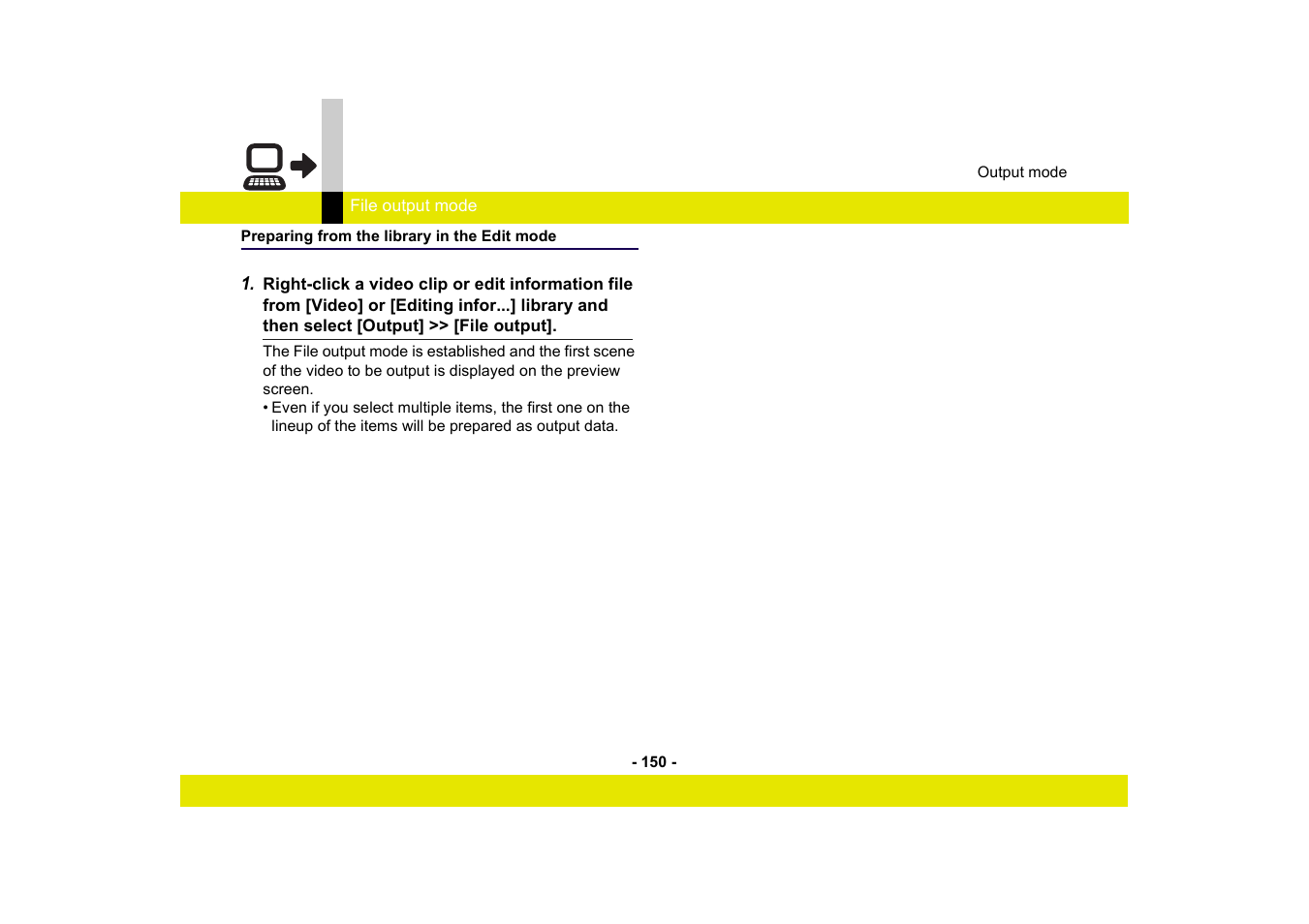 Preparing from the library in the edit mode | Panasonic MotionSD STUDIO 1.0E User Manual | Page 150 / 231