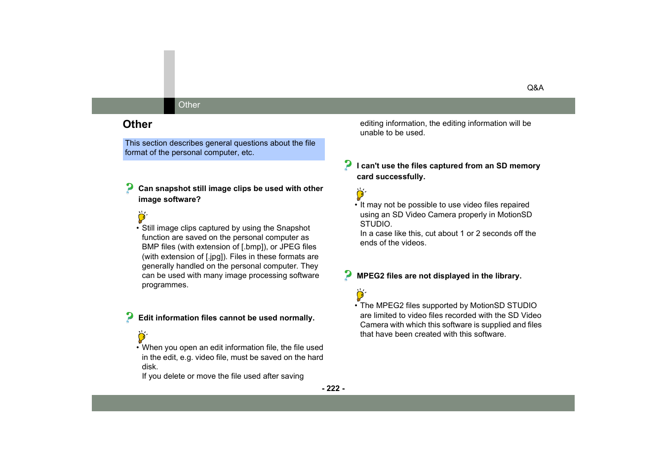 Other | Panasonic MotionSD STUDIO 1.0E User Manual | Page 222 / 231