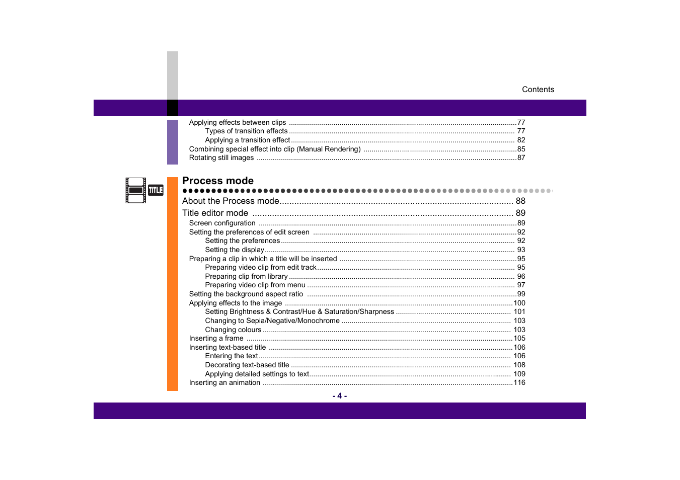 Process mode | Panasonic MotionSD STUDIO 1.0E User Manual | Page 4 / 231