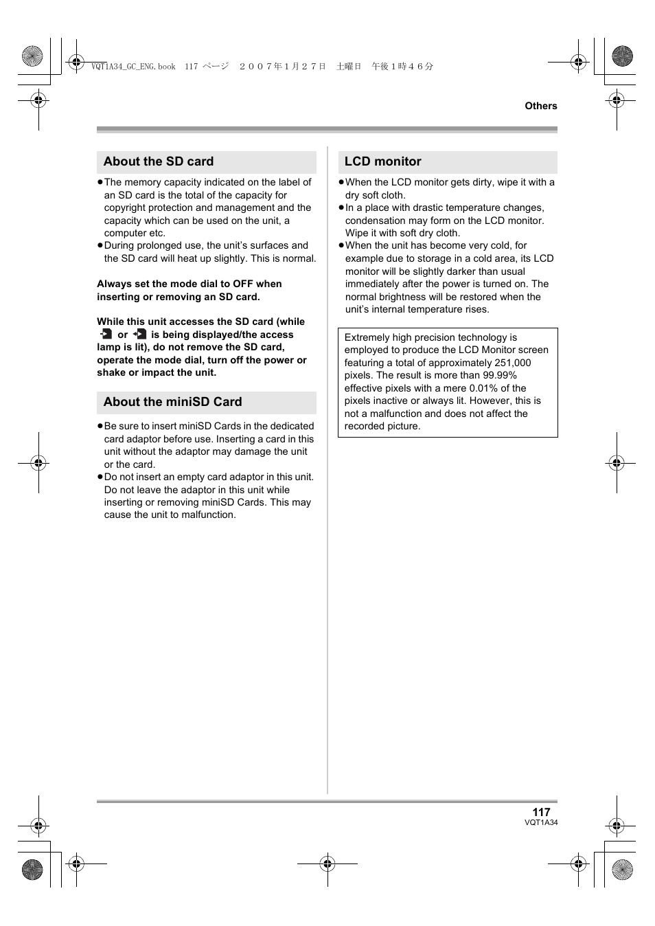 Panasonic HDC-SD1 User Manual | Page 117 / 124