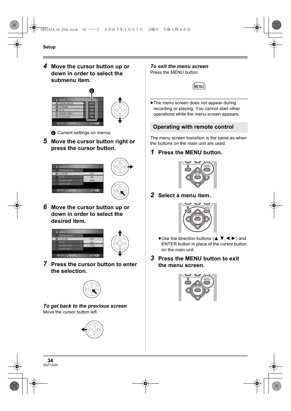 Panasonic HDC-SD1 User Manual | Page 34 / 124