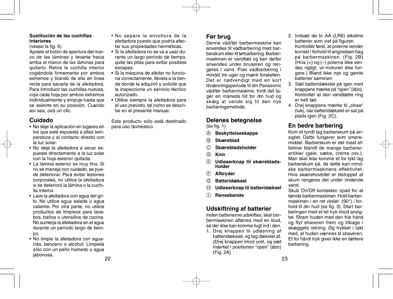 Panasonic ES3830 User Manual | Page 13 / 30