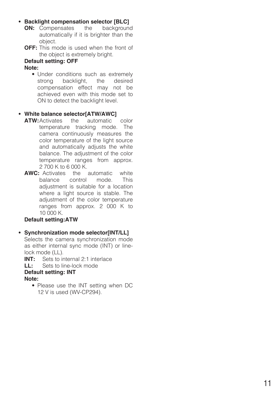 Panasonic WV-CP290 - User Manual | Page 11 / 21