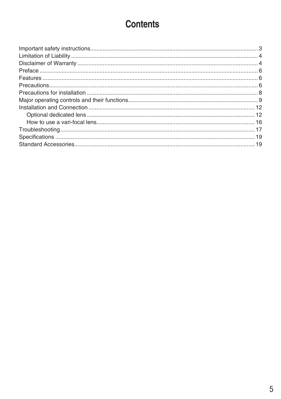 Panasonic WV-CP290 - User Manual | Page 5 / 21