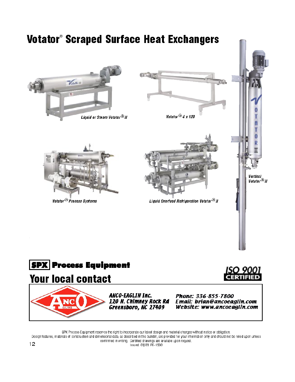 Anco Eaglin A-E Votator User Manual | Page 12 / 12