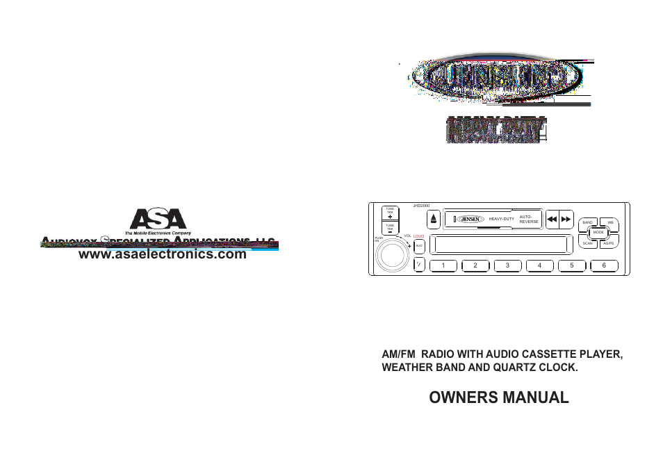 ASA Electronics AM/FM RADIO WITH AUDIO CASSETTE PLAYER User Manual | 7 pages