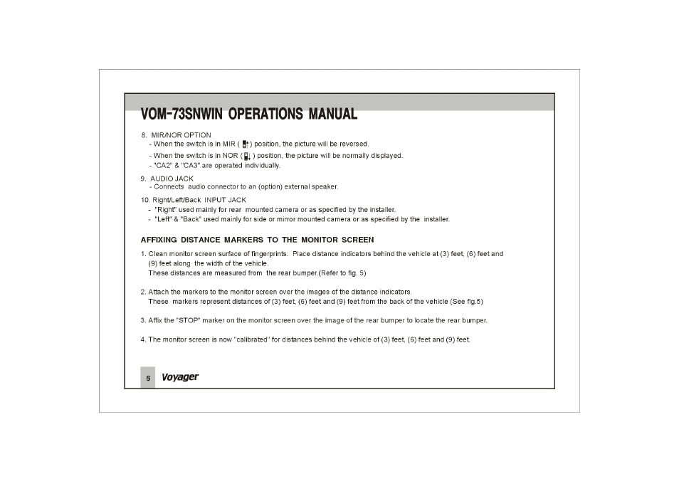 Vom-73snwin operations manual | ASA Electronics VOM-73SNWIN User Manual | Page 7 / 16