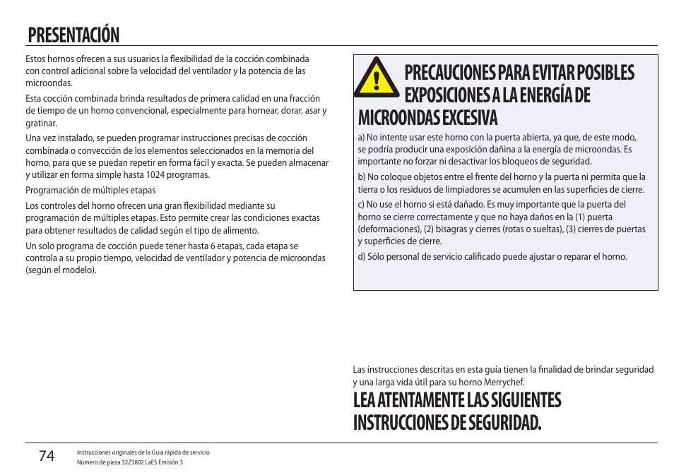 Presentación | Merrychef eikon e5 User Manual | Page 74 / 97
