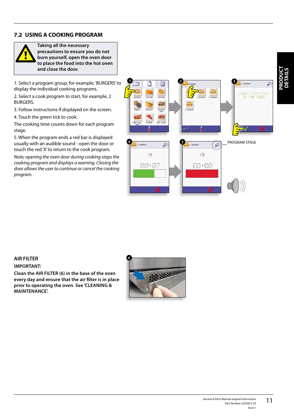 Using a cooking program 7.2 | Merrychef eikon e4 User Manual | Page 11 / 58