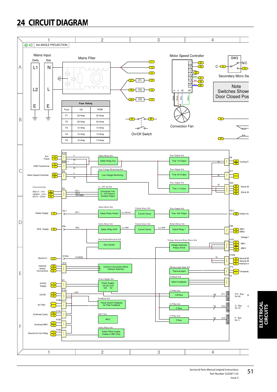 24 circuit diagrams, Elec tric al cir cuit s, Ll2 l1 n e e | Merrychef eikon e4s User Manual | Page 51 / 59