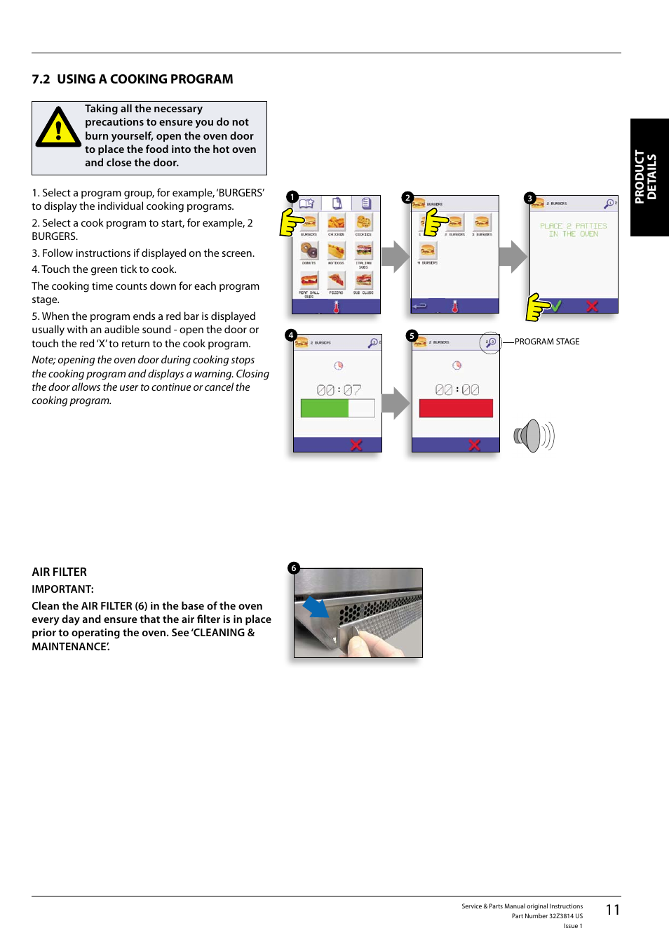 Using a cooking program 7.2 | Merrychef eikon e5 User Manual | Page 11 / 56