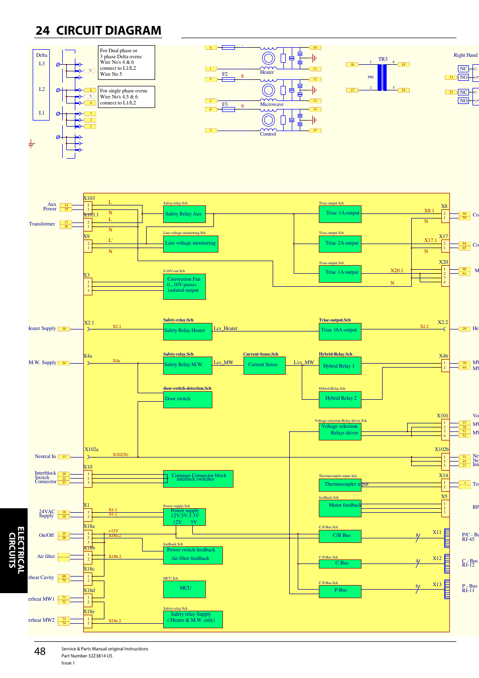 Circuit diagrams 24, E5 series, Elreha | Elec tric al cir cuit s, E5 7 | Merrychef eikon e5 User Manual | Page 48 / 56