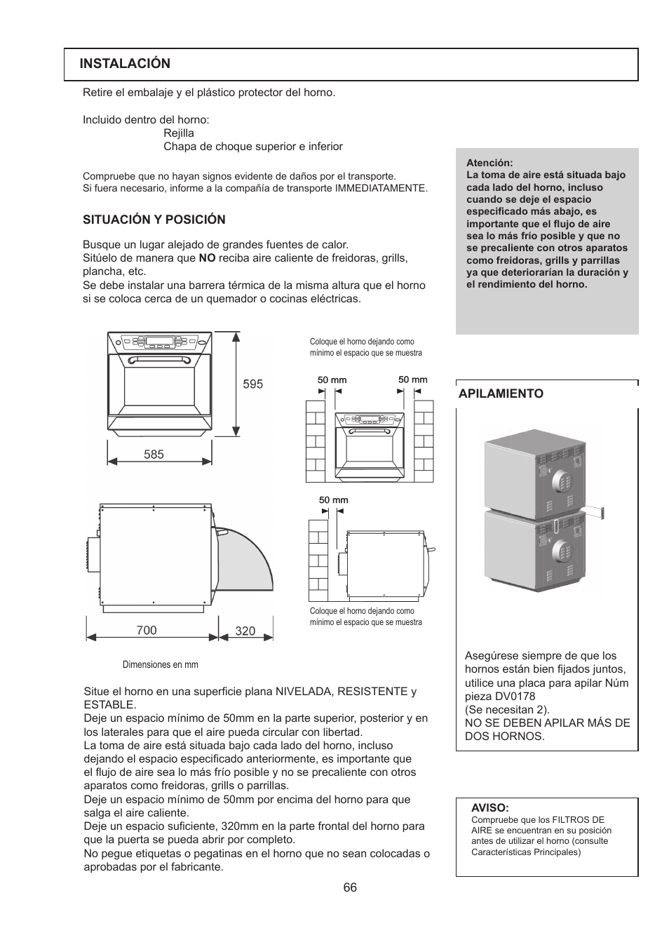 Instalación | Merrychef 402s User Manual | Page 66 / 142