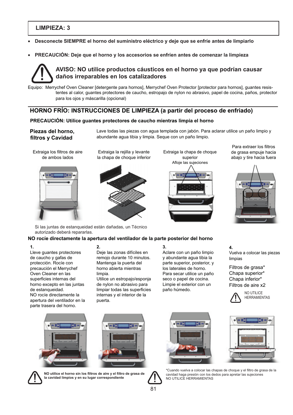 Limpieza: 3 | Merrychef 402s User Manual | Page 81 / 142