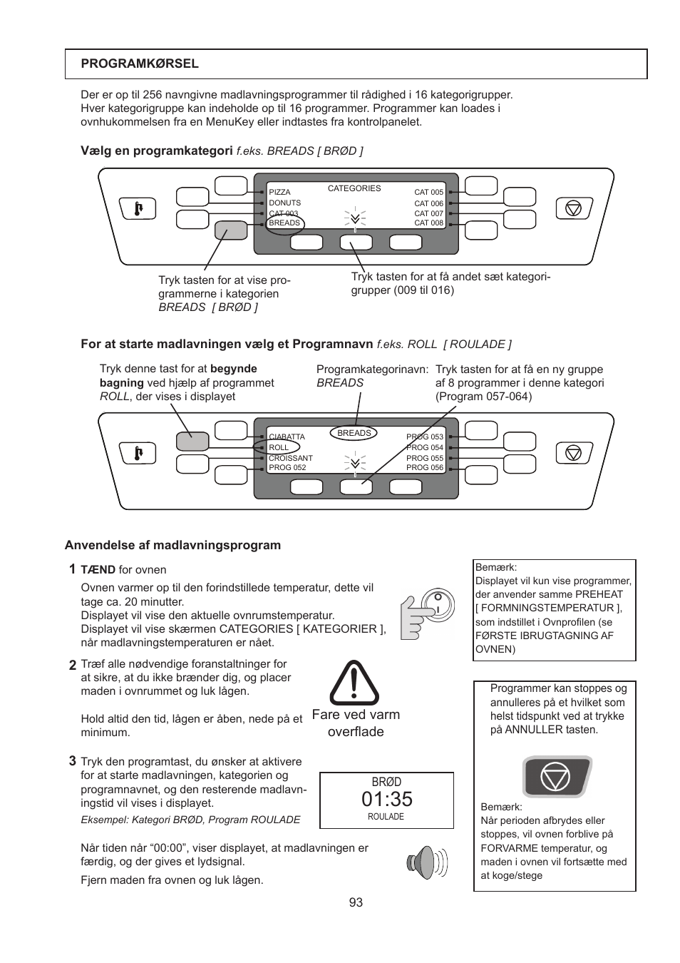 Fare ved varm overflade | Merrychef 402s User Manual | Page 93 / 142