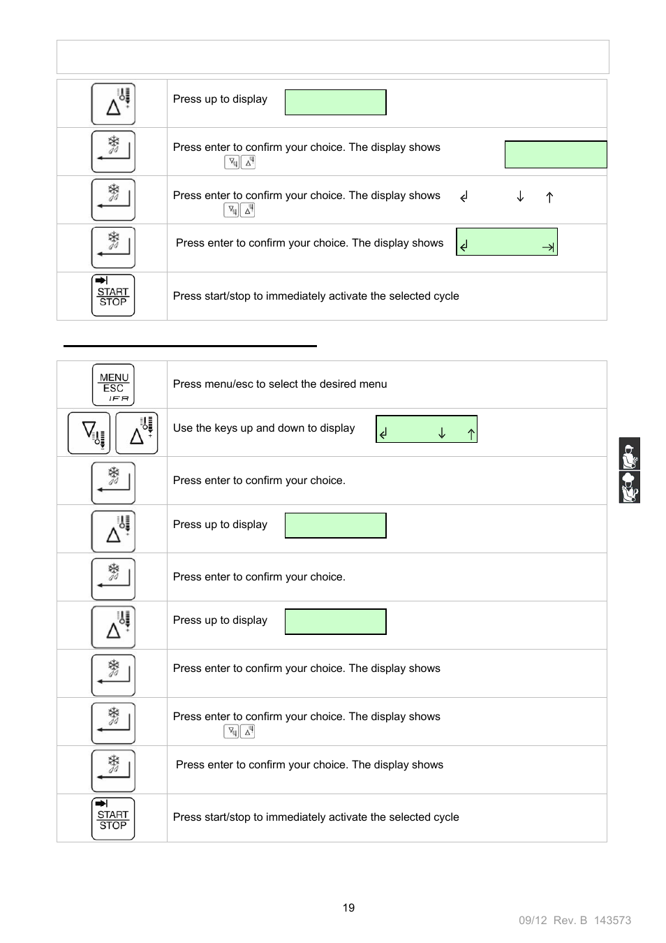 O op pe er ra at tiio on n m ma an nu ua al l | Nor-Lake Blast Chillers & Blast Chillers-Freezers User Manual | Page 19 / 46