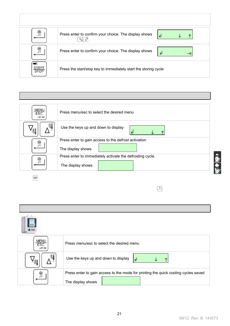 O op pe er ra at tiio on n m ma an nu ua al l | Nor-Lake Blast Chillers & Blast Chillers-Freezers User Manual | Page 21 / 46