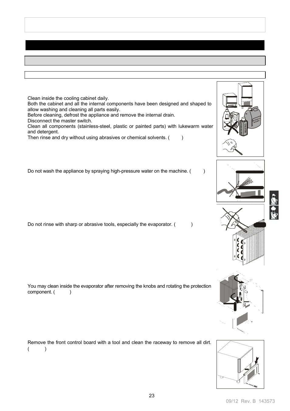 O op pe er ra at tiio on n m ma an nu ua al l, Maintenance chapter 4, Maintenance and cleaning | Nor-Lake Blast Chillers & Blast Chillers-Freezers User Manual | Page 23 / 46