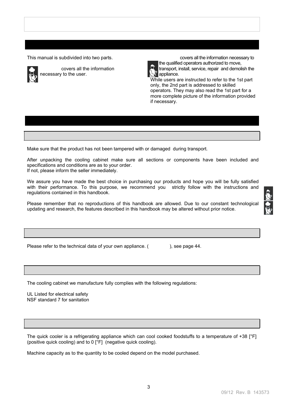 O op pe er ra at tiio on n m ma an nu ua al l | Nor-Lake Blast Chillers & Blast Chillers-Freezers User Manual | Page 3 / 46