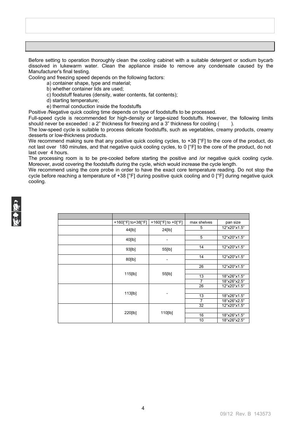 O op pe er ra at tiio on n m ma an nu ua al l, Setting up | Nor-Lake Blast Chillers & Blast Chillers-Freezers User Manual | Page 4 / 46