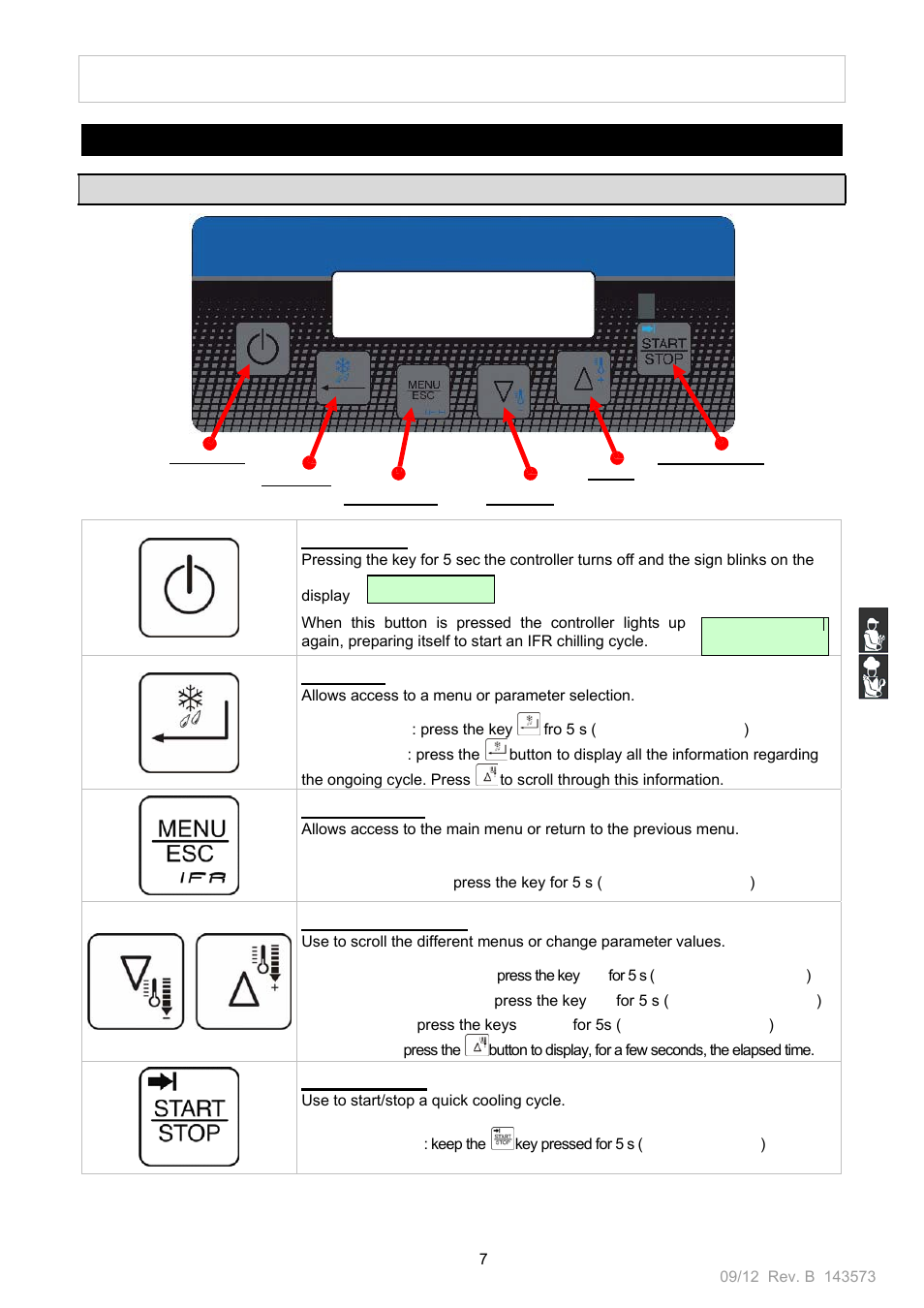 O op pe er ra at tiio on n m ma an nu ua al l, Control panel chapter 2 | Nor-Lake Blast Chillers & Blast Chillers-Freezers User Manual | Page 7 / 46