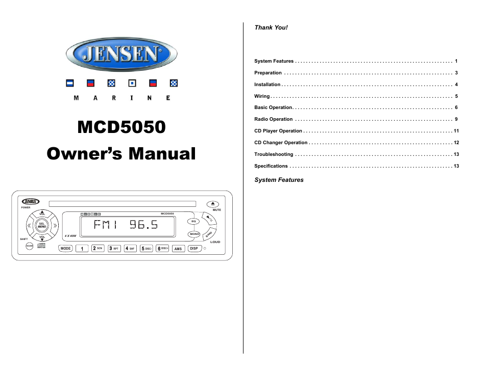 ASA Electronics MCD5050 User Manual | 15 pages