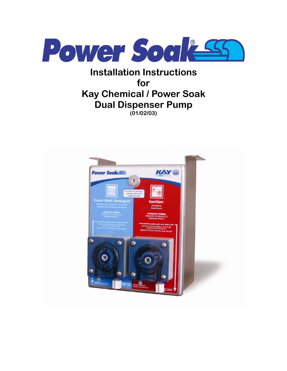 Power Soak 27173 Chemical Dispenser Installation Guide User Manual | 8 pages