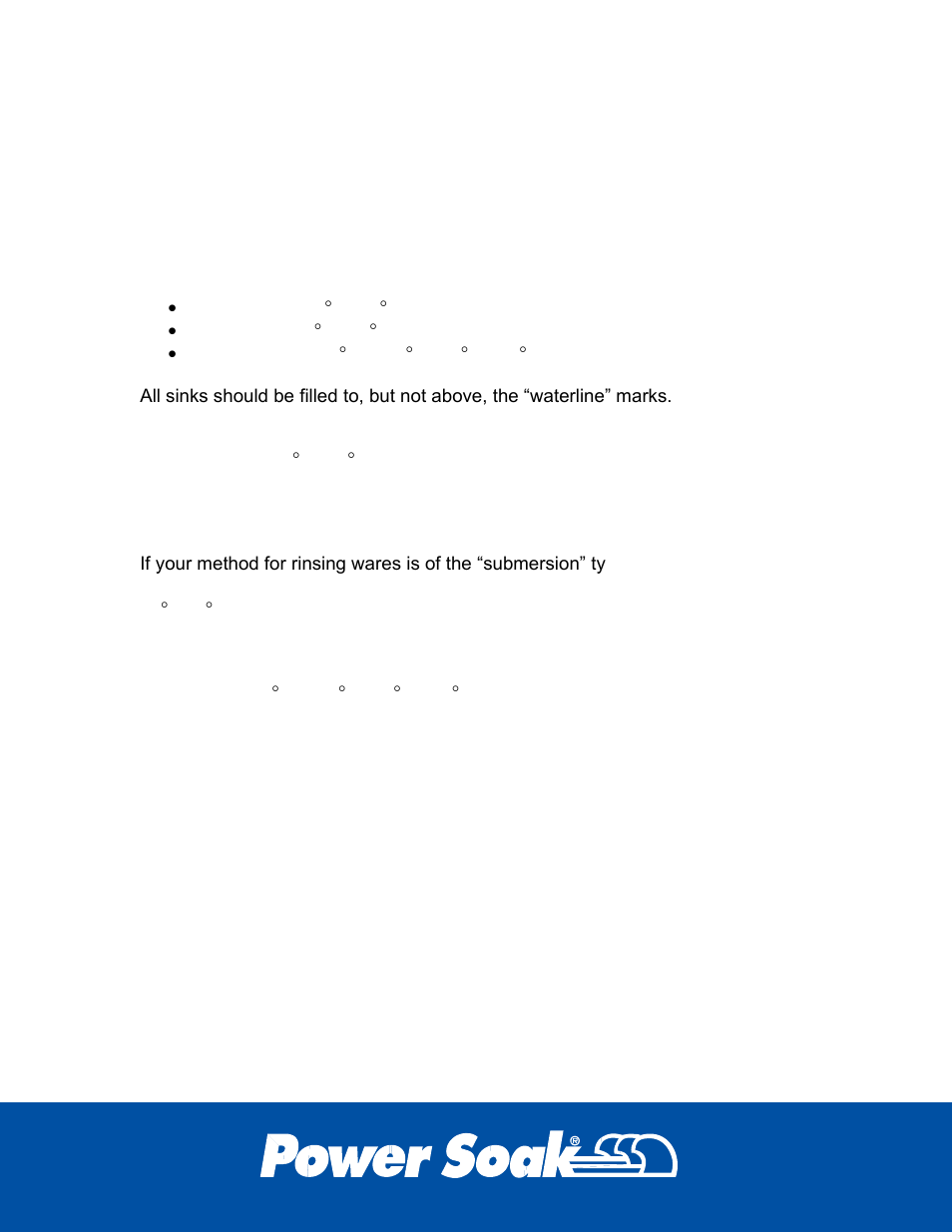 Standard wash cycle, Filling the system, Adding detergents & sanitizers | Manual chemical dispensing | Power Soak 31990 PS-100 Owner's Manual User Manual | Page 11 / 30