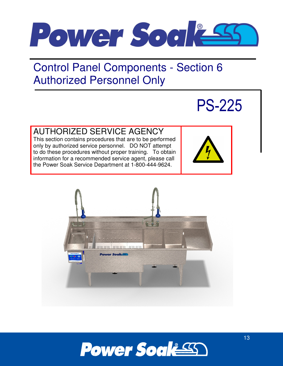 Ps-225, Authorized service agency | Power Soak 34774 PS-225 Service Manual User Manual | Page 19 / 60