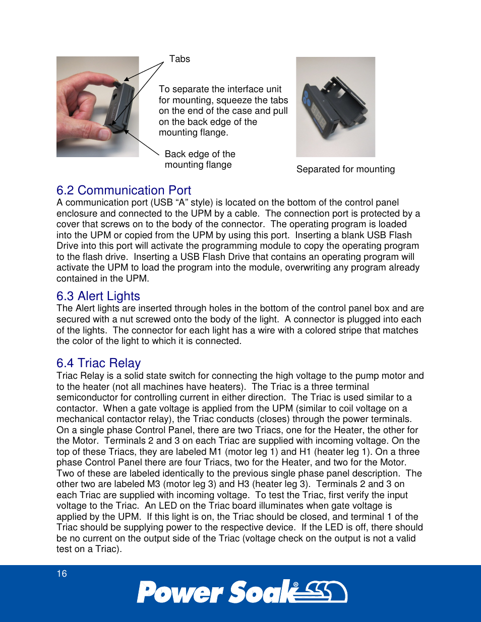 2 communication port, 3 alert lights, 4 triac relay | Power Soak 34774 PS-225 Service Manual User Manual | Page 22 / 60