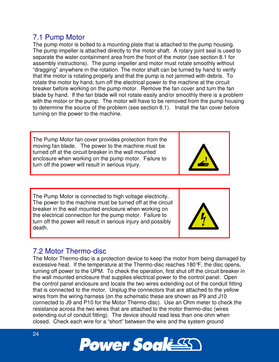 1 pump motor, 2 motor thermo-disc | Power Soak 34774 PS-225 Service Manual User Manual | Page 30 / 60