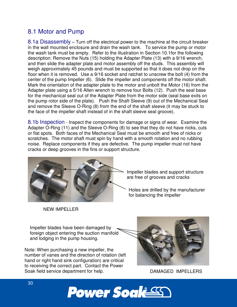 1 motor and pump | Power Soak 34774 PS-225 Service Manual User Manual | Page 36 / 60