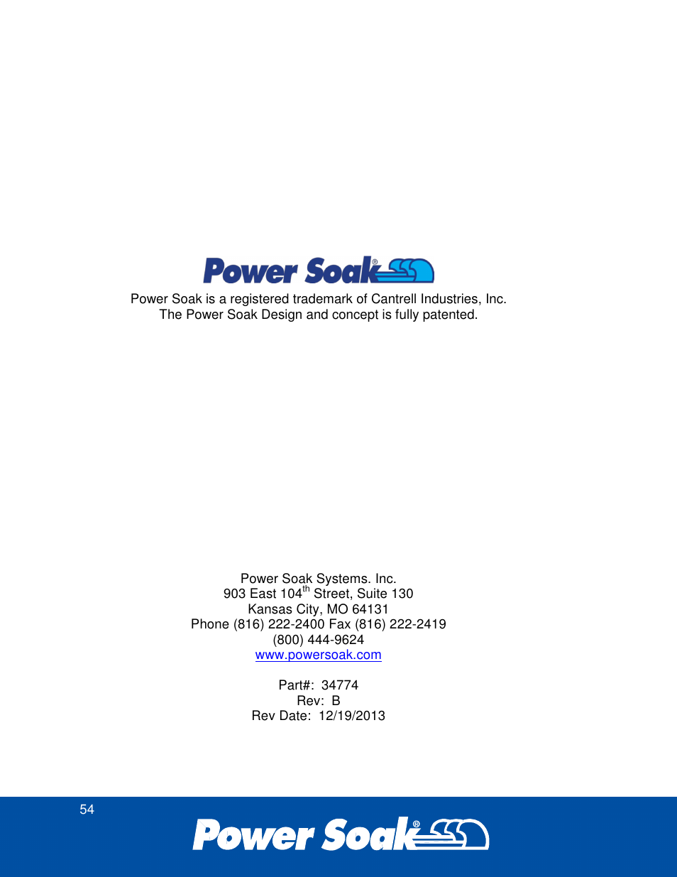 Power Soak 34774 PS-225 Service Manual User Manual | Page 60 / 60