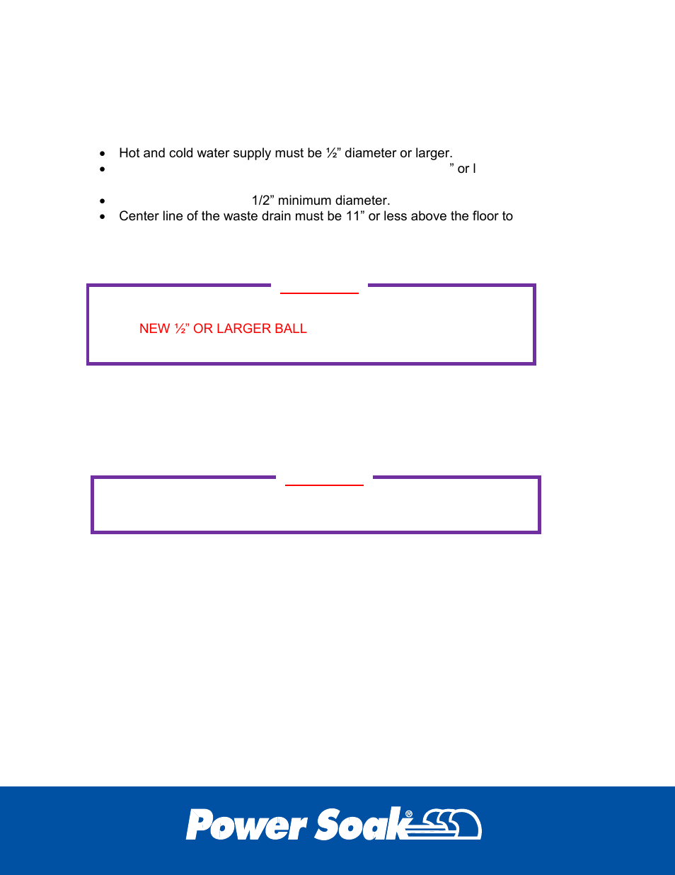 Pre-plumbing, Supply and waste lines, Grease trap | Power Soak 34453 PS-225/275 Installation Manual User Manual | Page 8 / 28