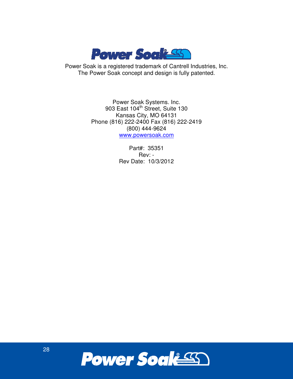 Power Soak 35351 Skewer Soak INstallation Manual User Manual | Page 32 / 32