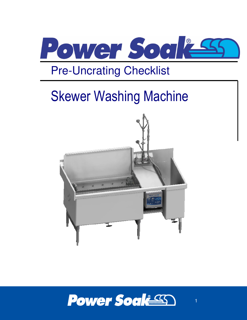 Skewer washing machine, Pre-uncrating checklist | Power Soak 35351 Skewer Soak INstallation Manual User Manual | Page 5 / 32