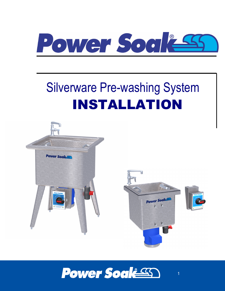 Power Soak 33639 SILVERWARE PRE-WASHING SYSTEM INSTALLATION MANUAL User Manual | 8 pages