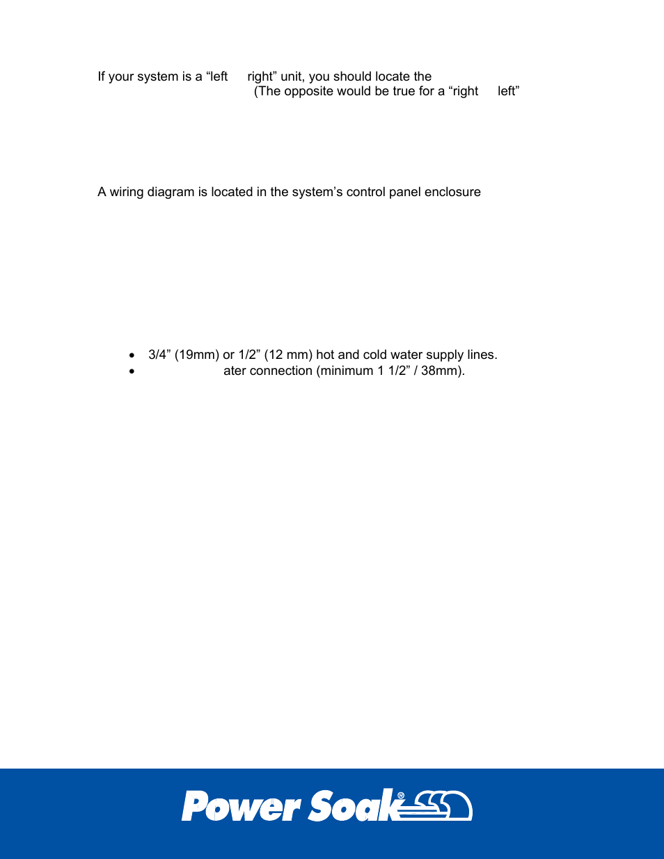 Plumbing requirements | Power Soak 34201 PRODUCE SOAK OWNER'S MANUAL User Manual | Page 39 / 40