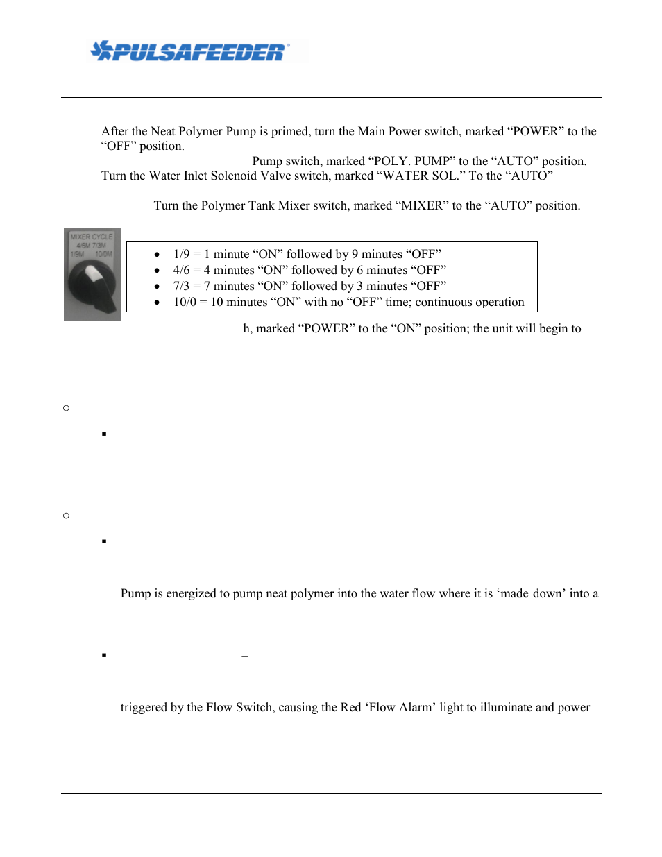 System operation, Polymer makedown process | Pulsafeeder Polymer Makedown Automatic Systems EN User Manual | Page 14 / 15