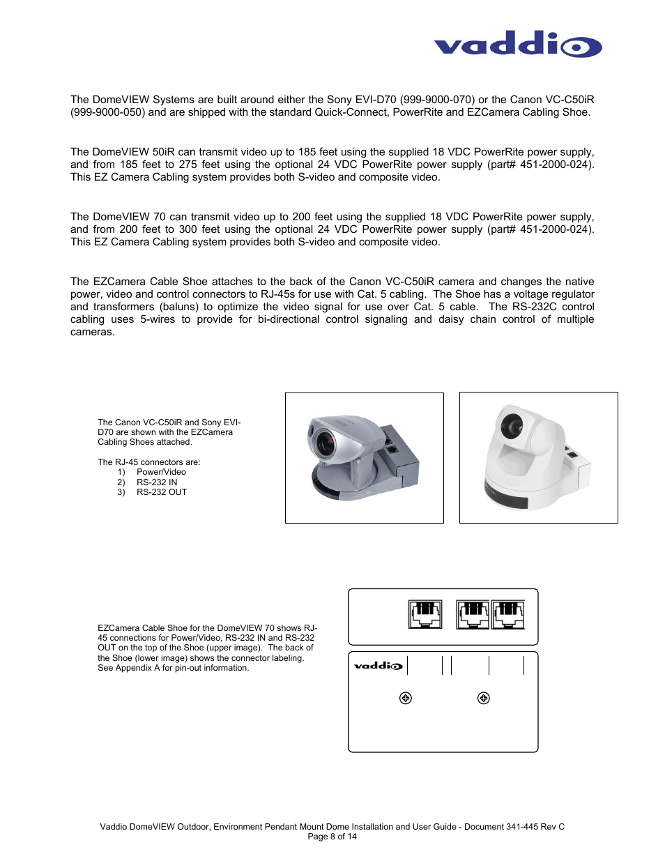 Ezcamera system components | Vaddio DomeVIEW Outdoor Pendant Mount User Manual | Page 8 / 14